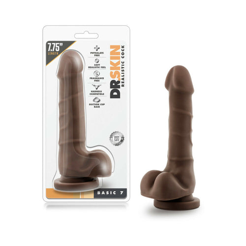 Dr. Skin Basic 7 Dildo Réaliste de 19,7 cm avec Testicules Marron