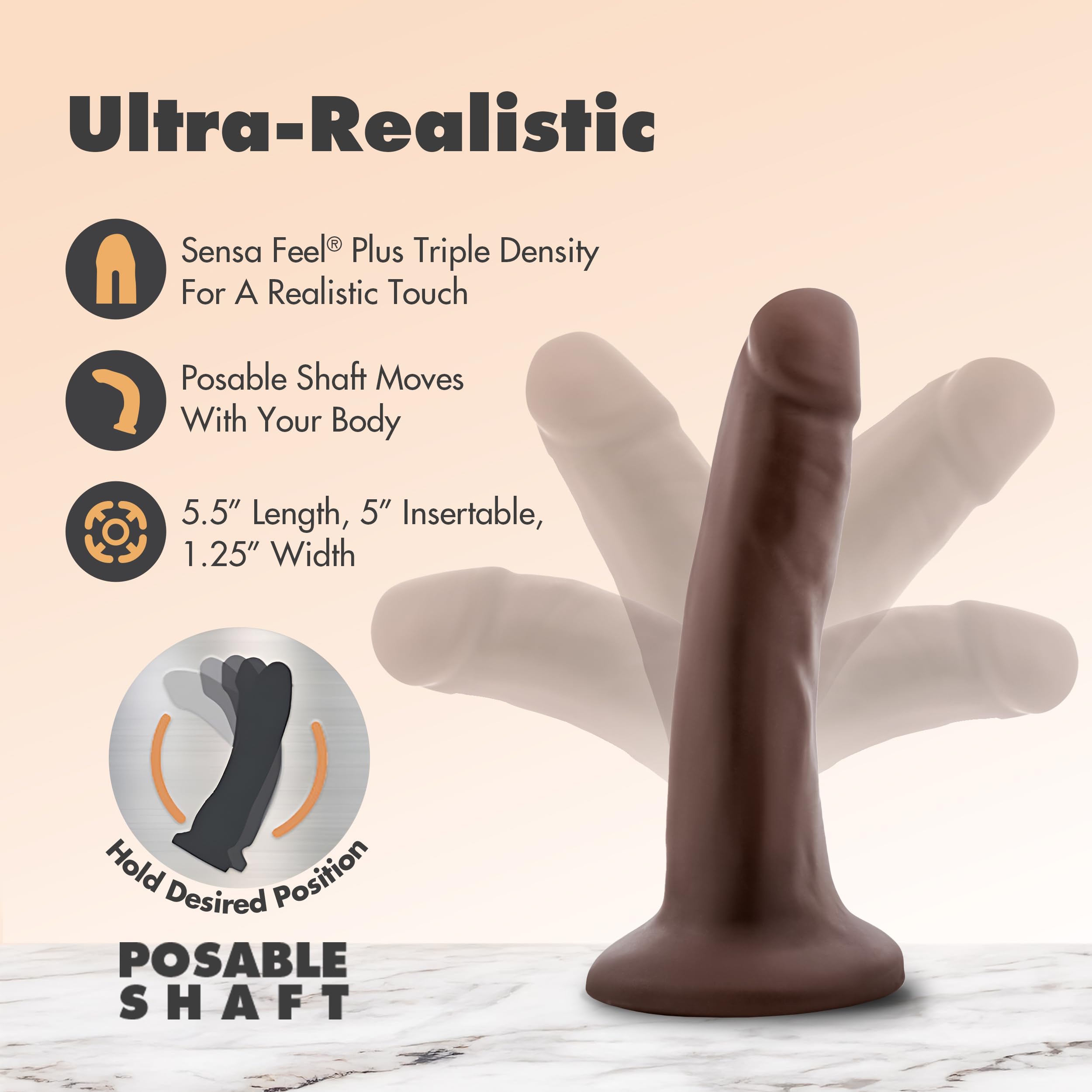 Realistic Dildo With Suction Base 5.5 Inch