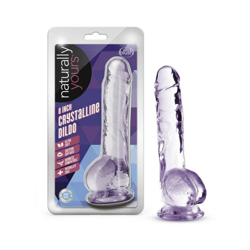 Vibrateur Crystalline Naturally Yours 20 cm avec billes Améthyste
